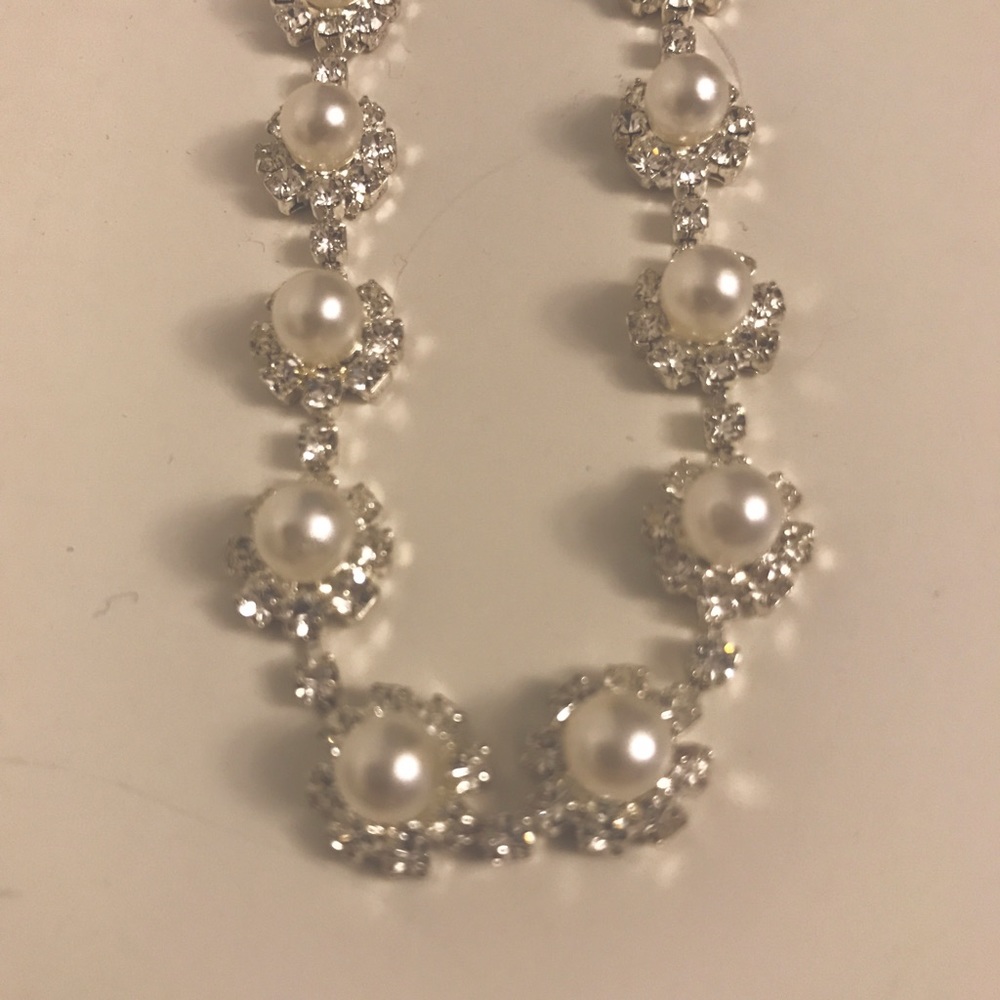 Faux Pearl & Rhinestone Necklace - NWT